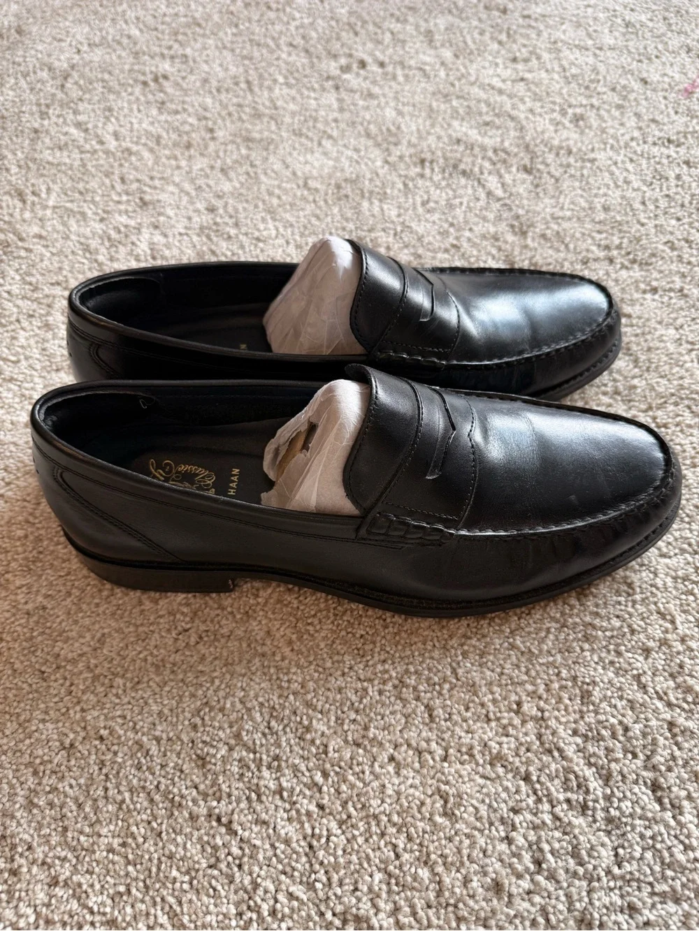 Pinch Maine Classic Black Leather Penny Loafers - Men's